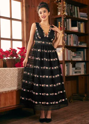 Enchanted Evening V-Neck Maxi Dress