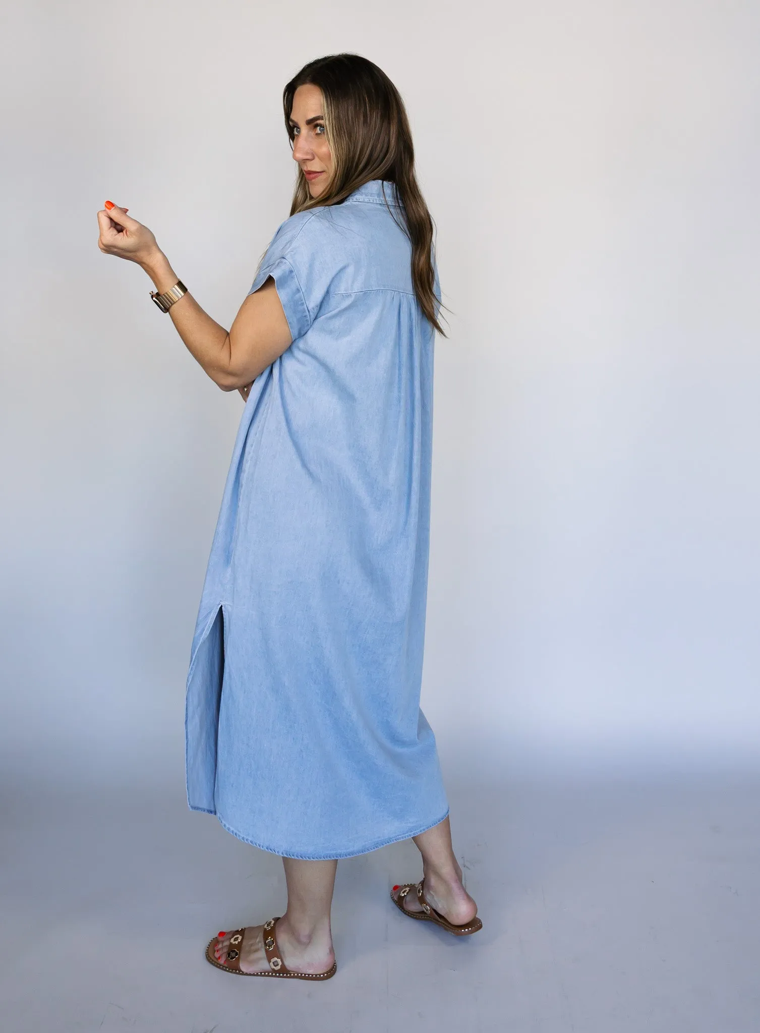 Energize Button Up Shirt Dress