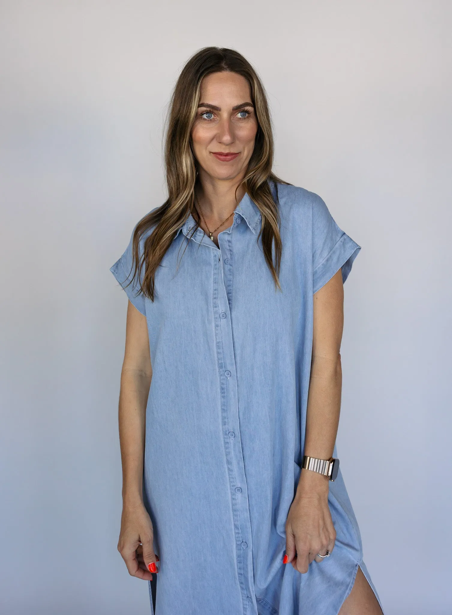 Energize Button Up Shirt Dress