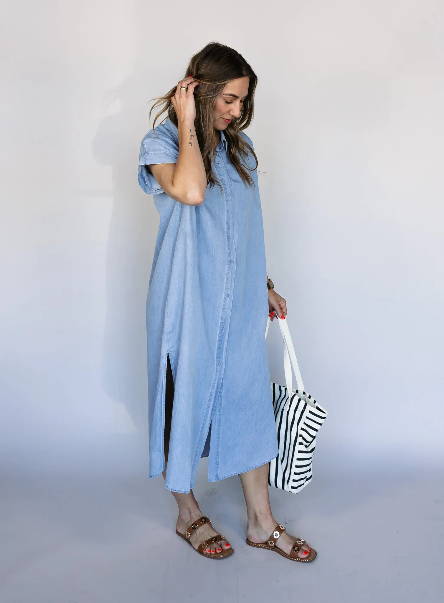 Energize Button Up Shirt Dress