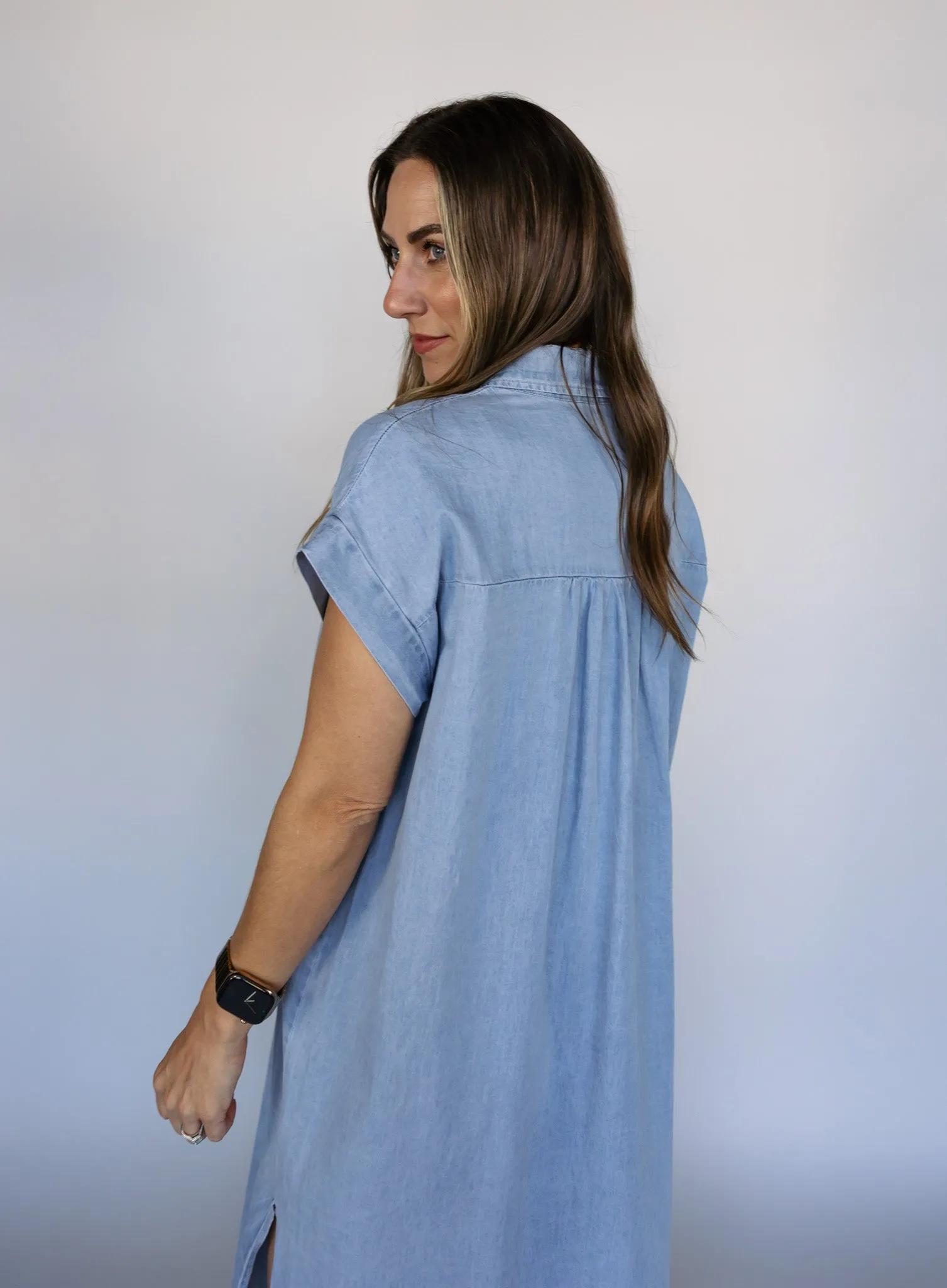 Energize Button Up Shirt Dress