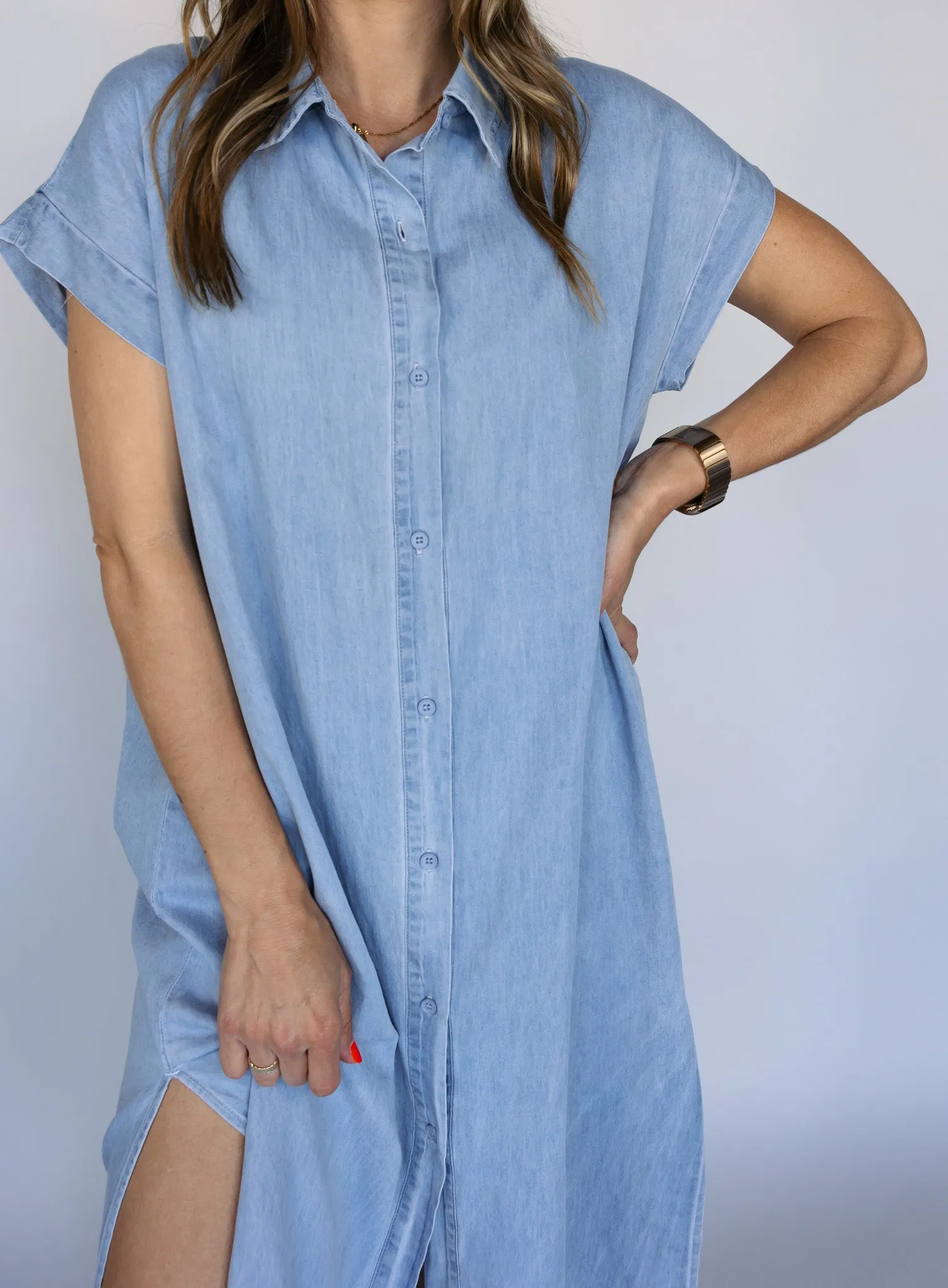 Energize Button Up Shirt Dress