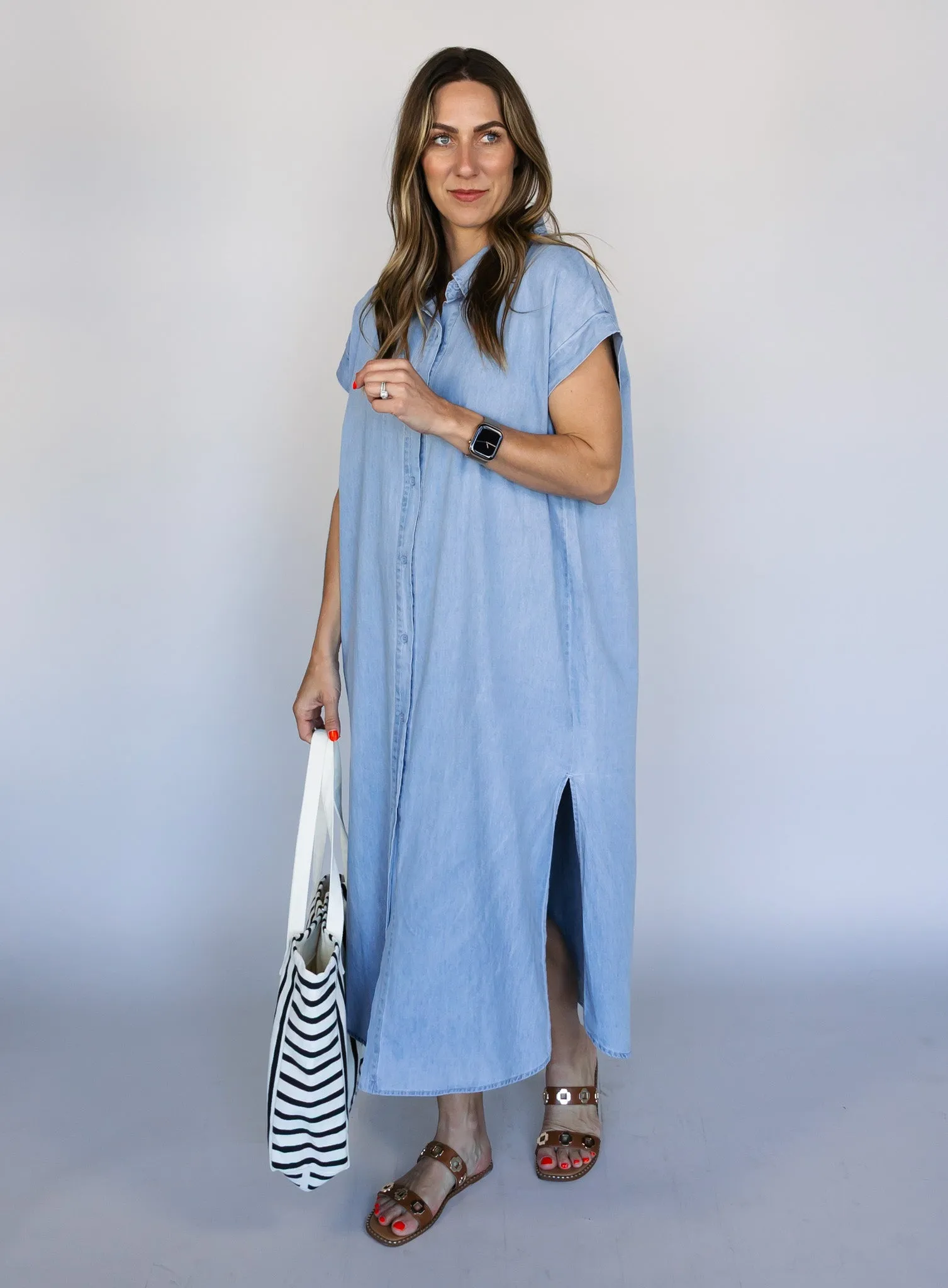 Energize Button Up Shirt Dress