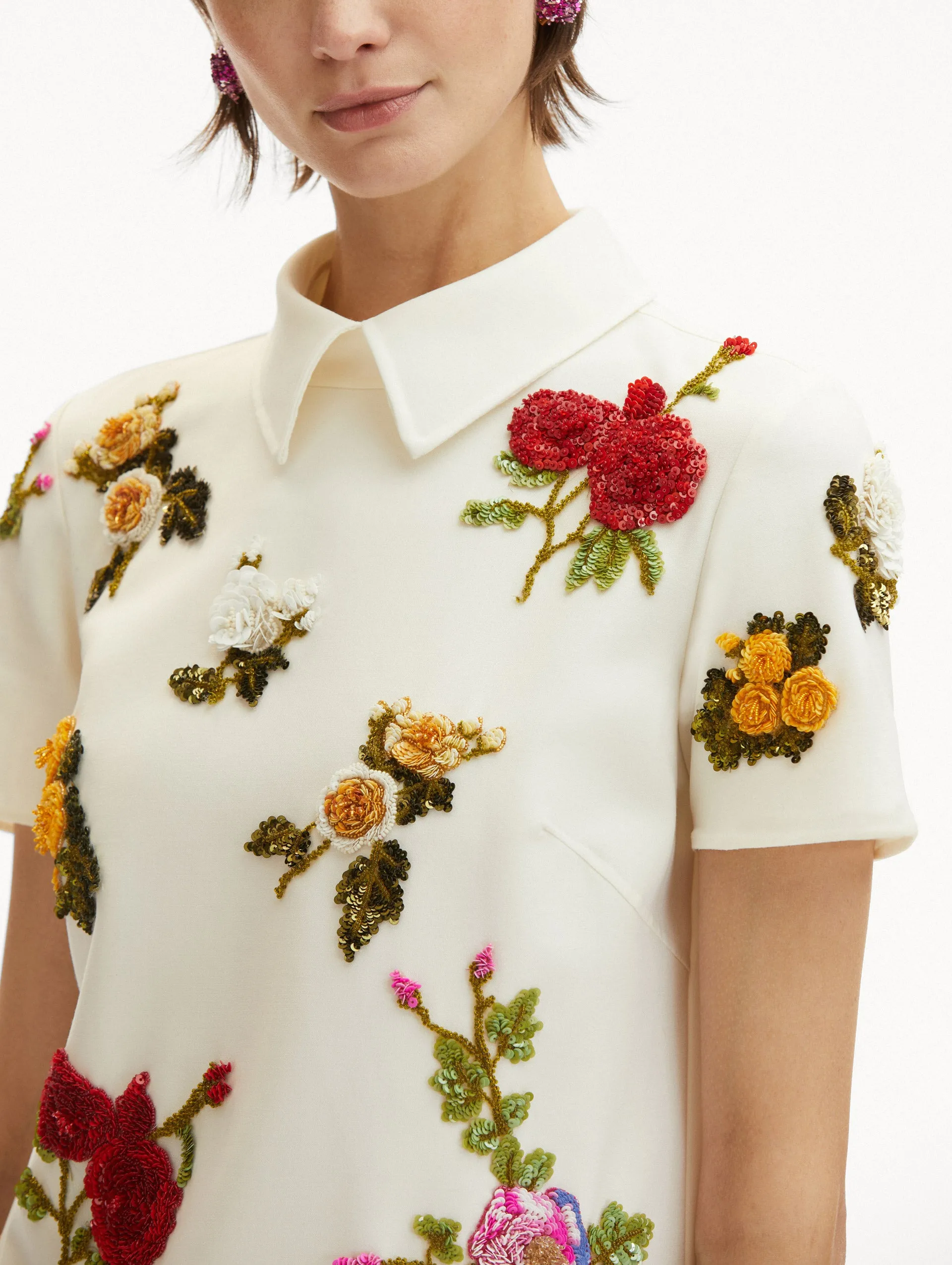 English Rose Embroidered Shift Dress