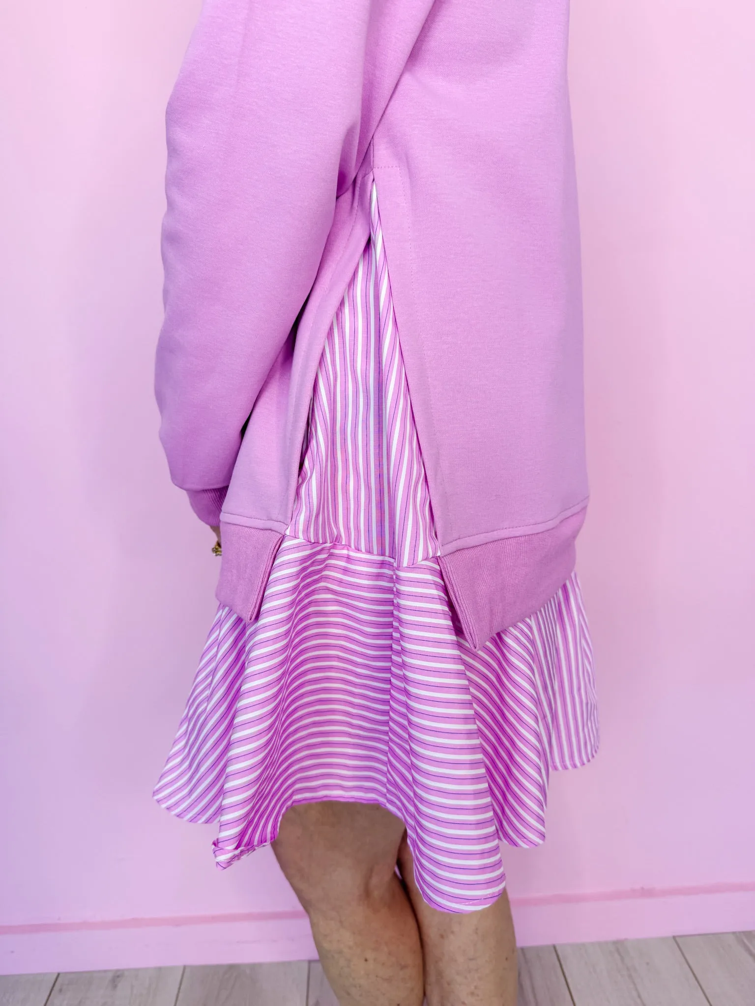 ERIN LAYERED SHIRT DRESS - PINK