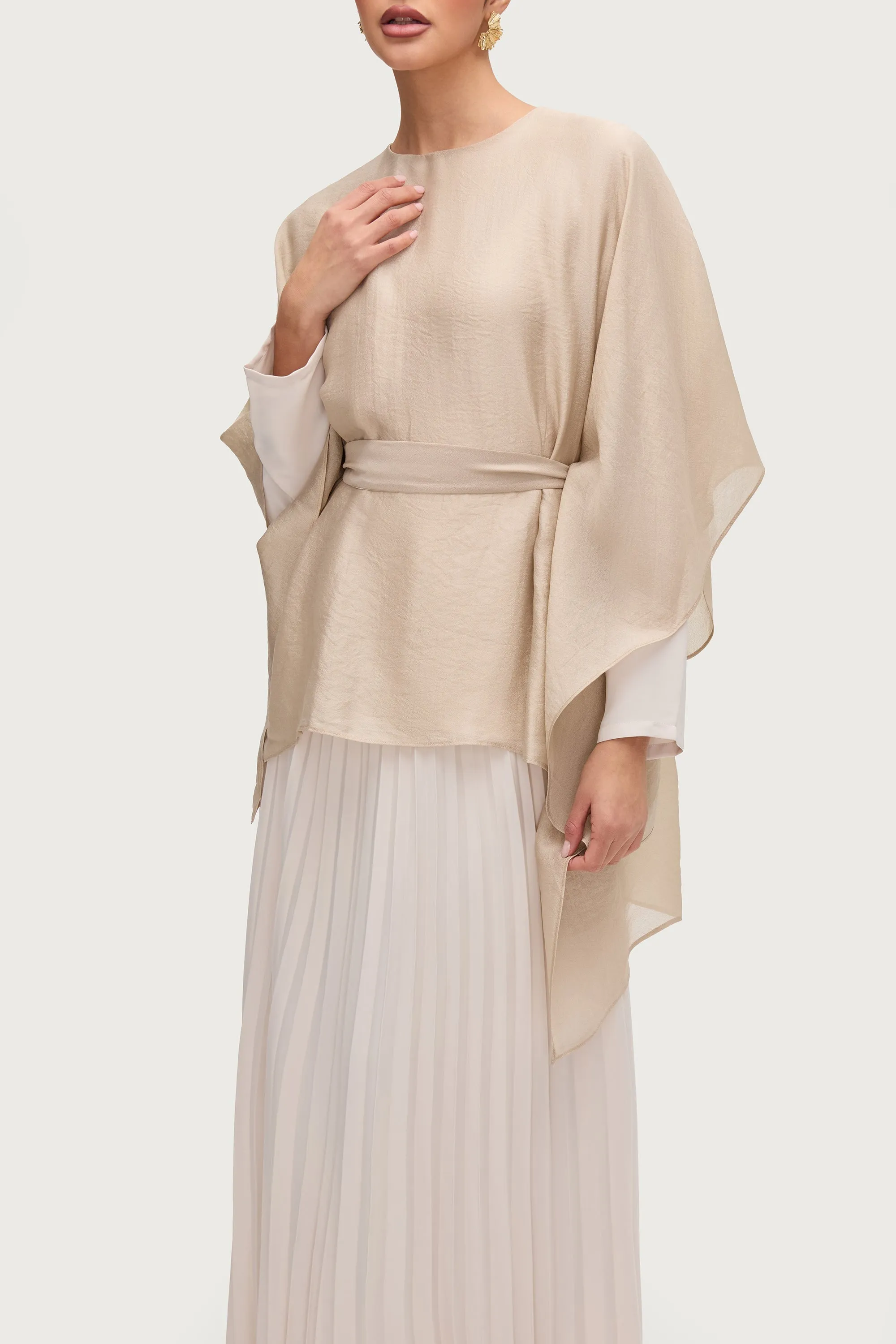 Ethereal Tie Waist Top - Stone