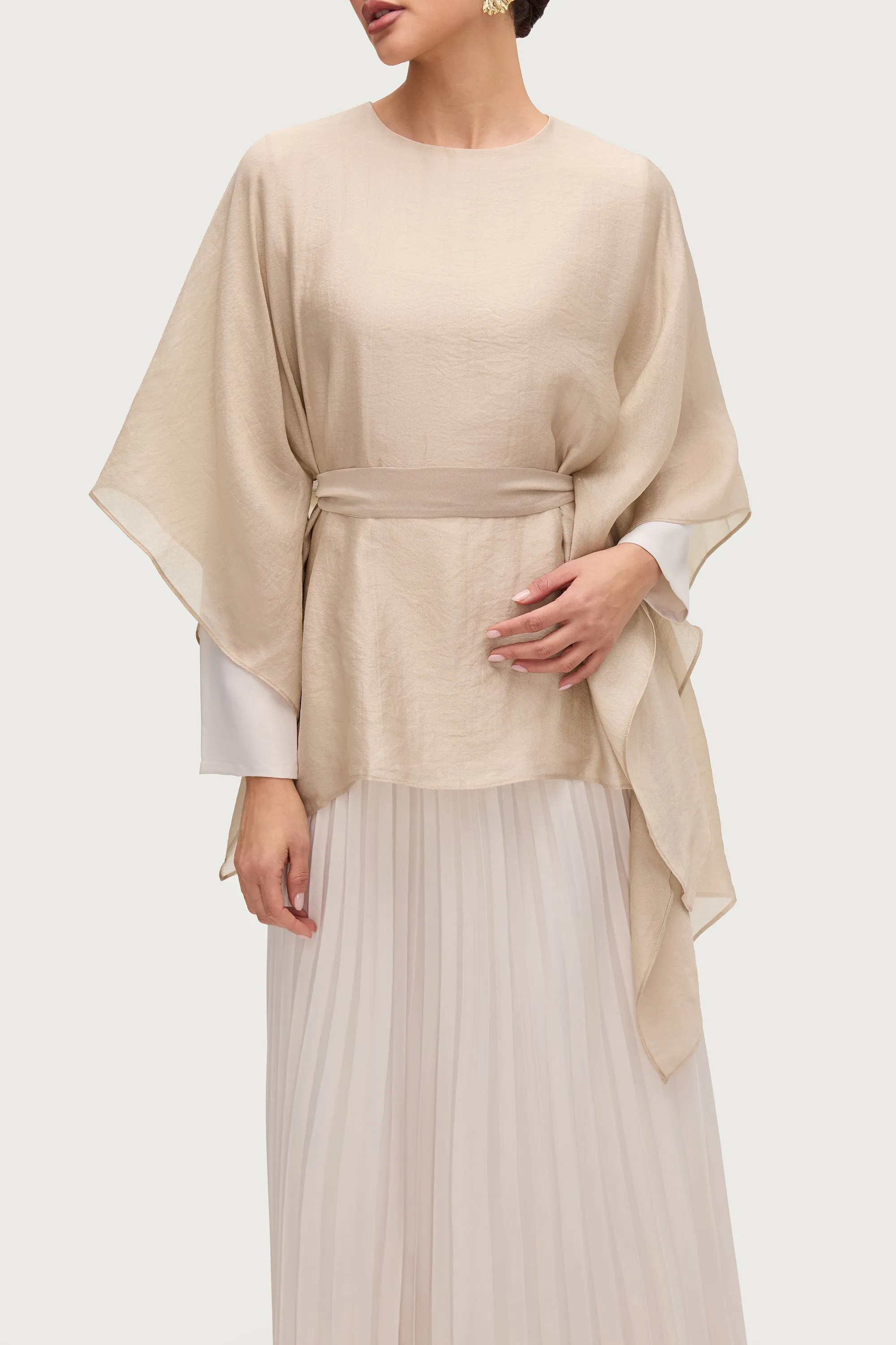 Ethereal Tie Waist Top - Stone