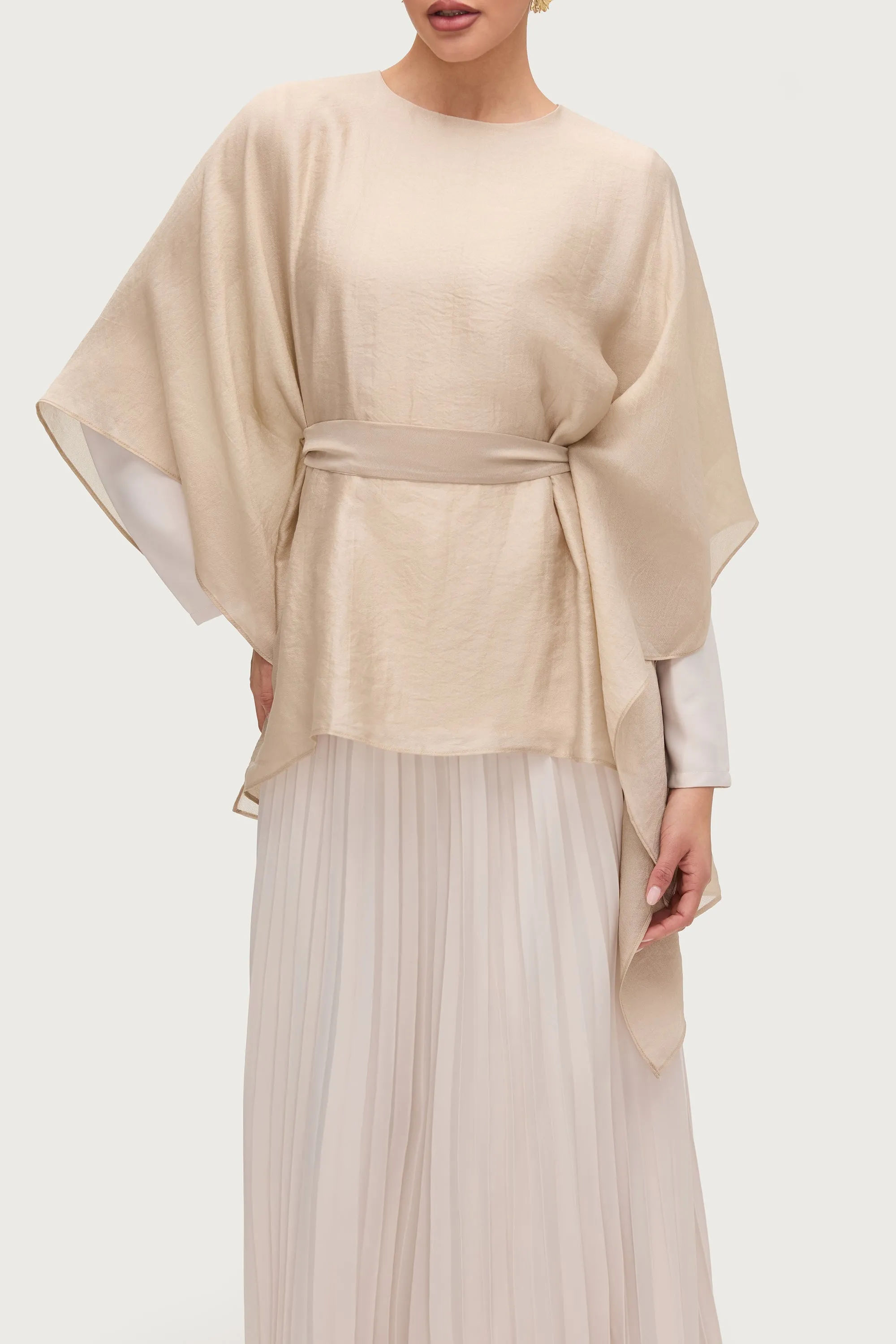Ethereal Tie Waist Top - Stone