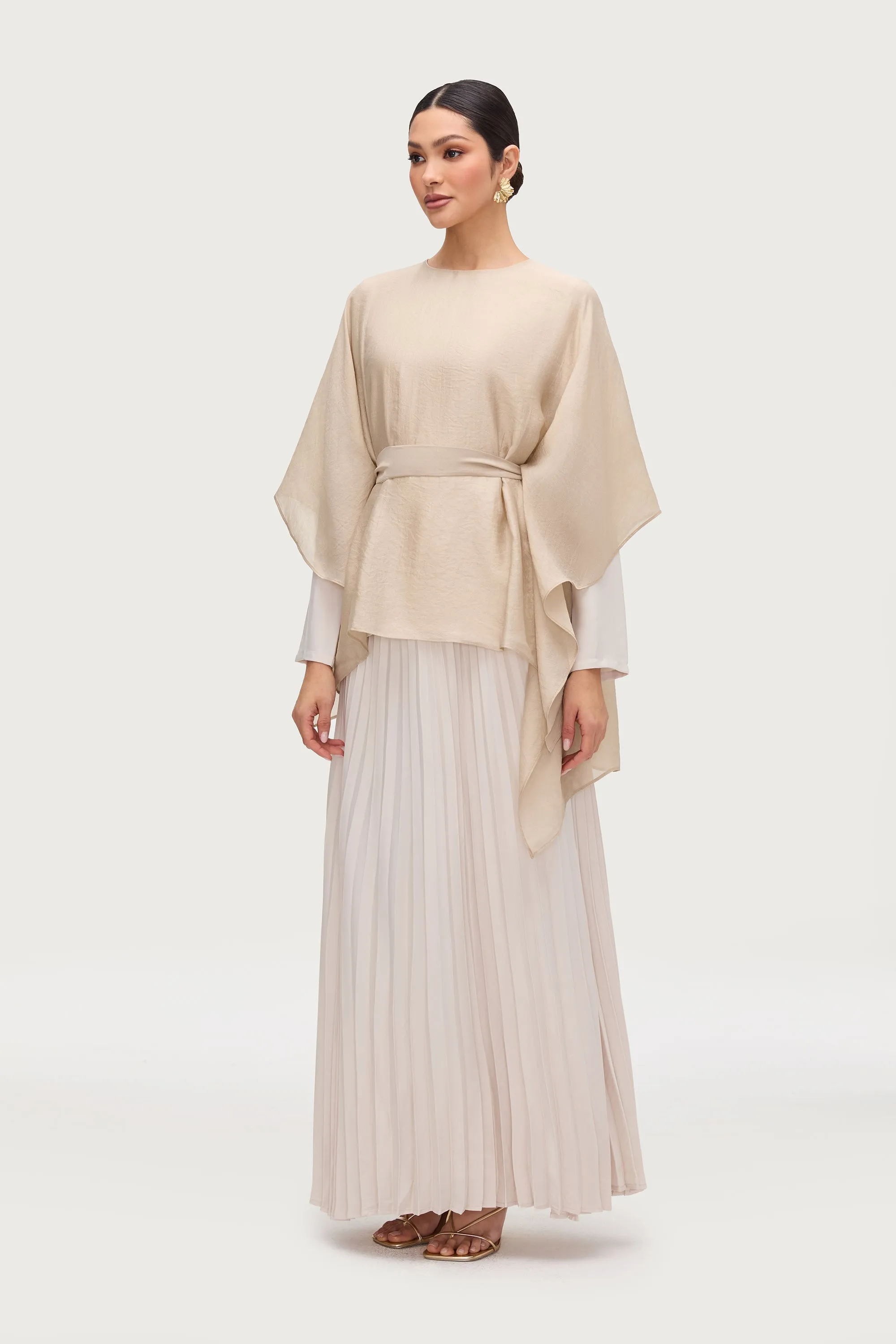 Ethereal Tie Waist Top - Stone