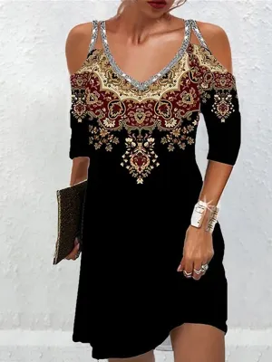 Ethnic Style Short Sleeve Tops Dresses