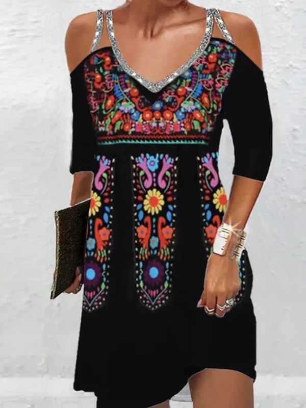 Ethnic Style Short Sleeve Tops Dresses