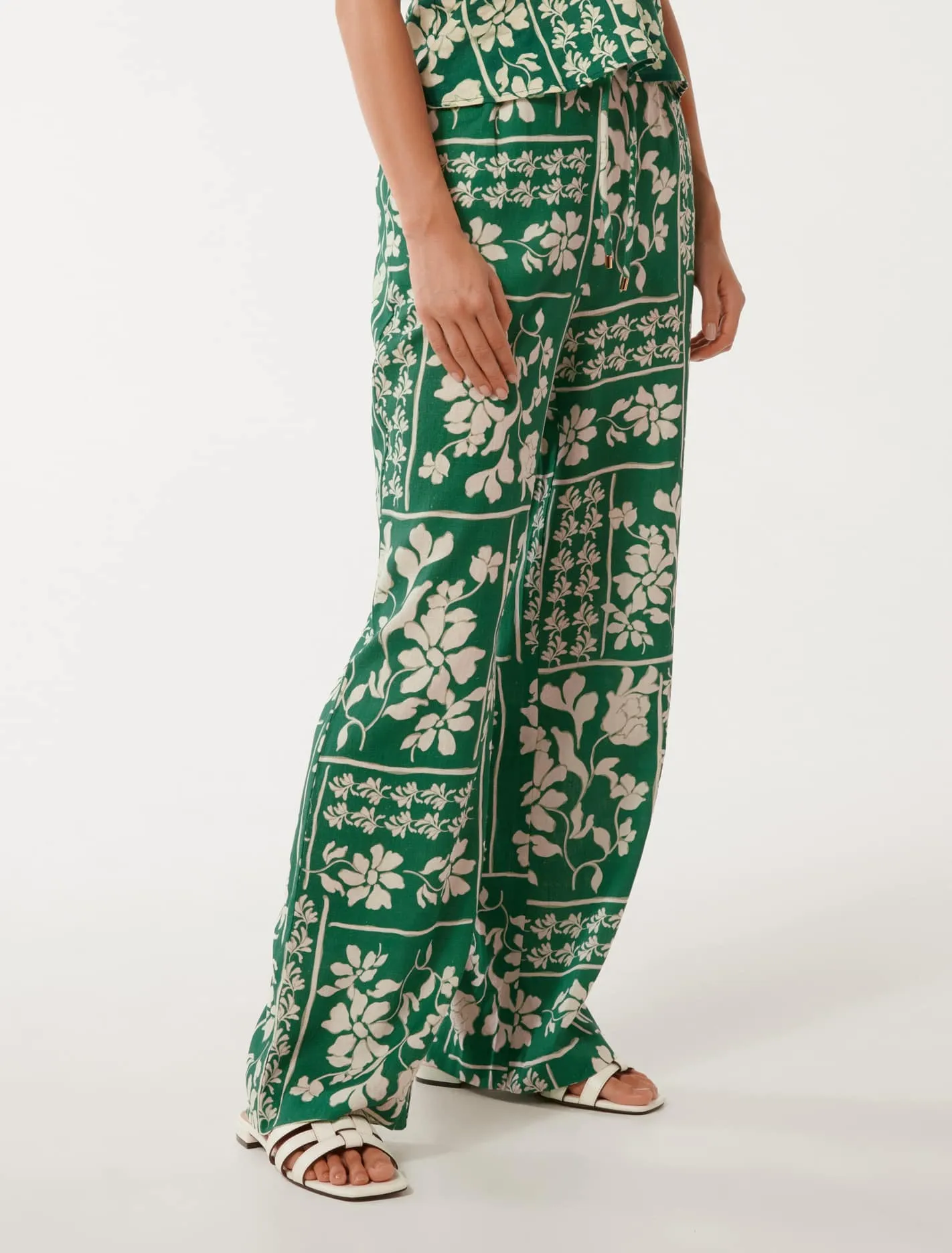 Fallon Printed Wide-Leg Pants