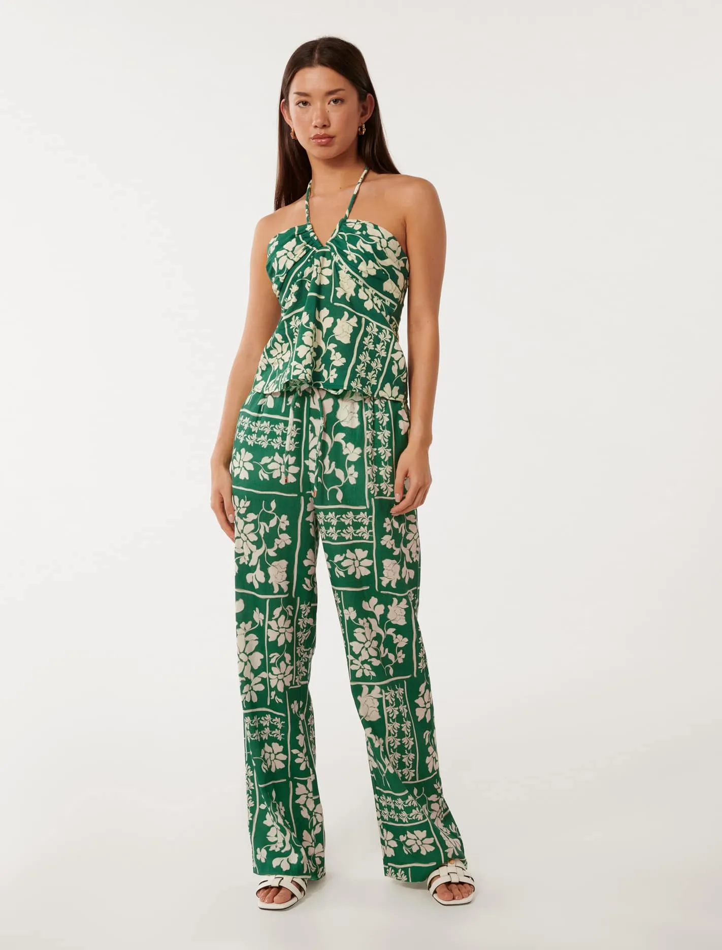 Fallon Printed Wide-Leg Pants
