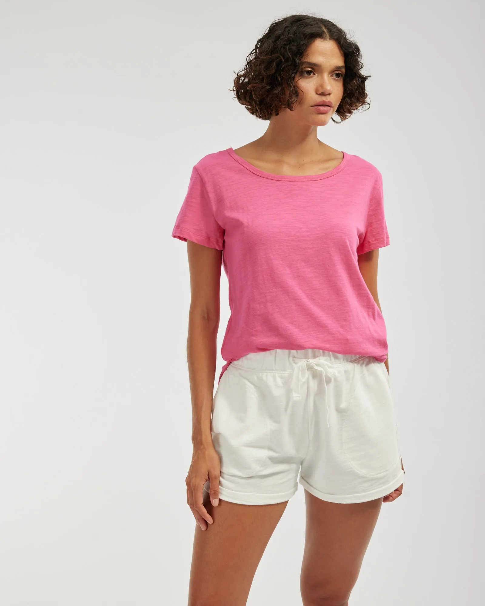 Fallon Rounded Hem Tee - Orchid