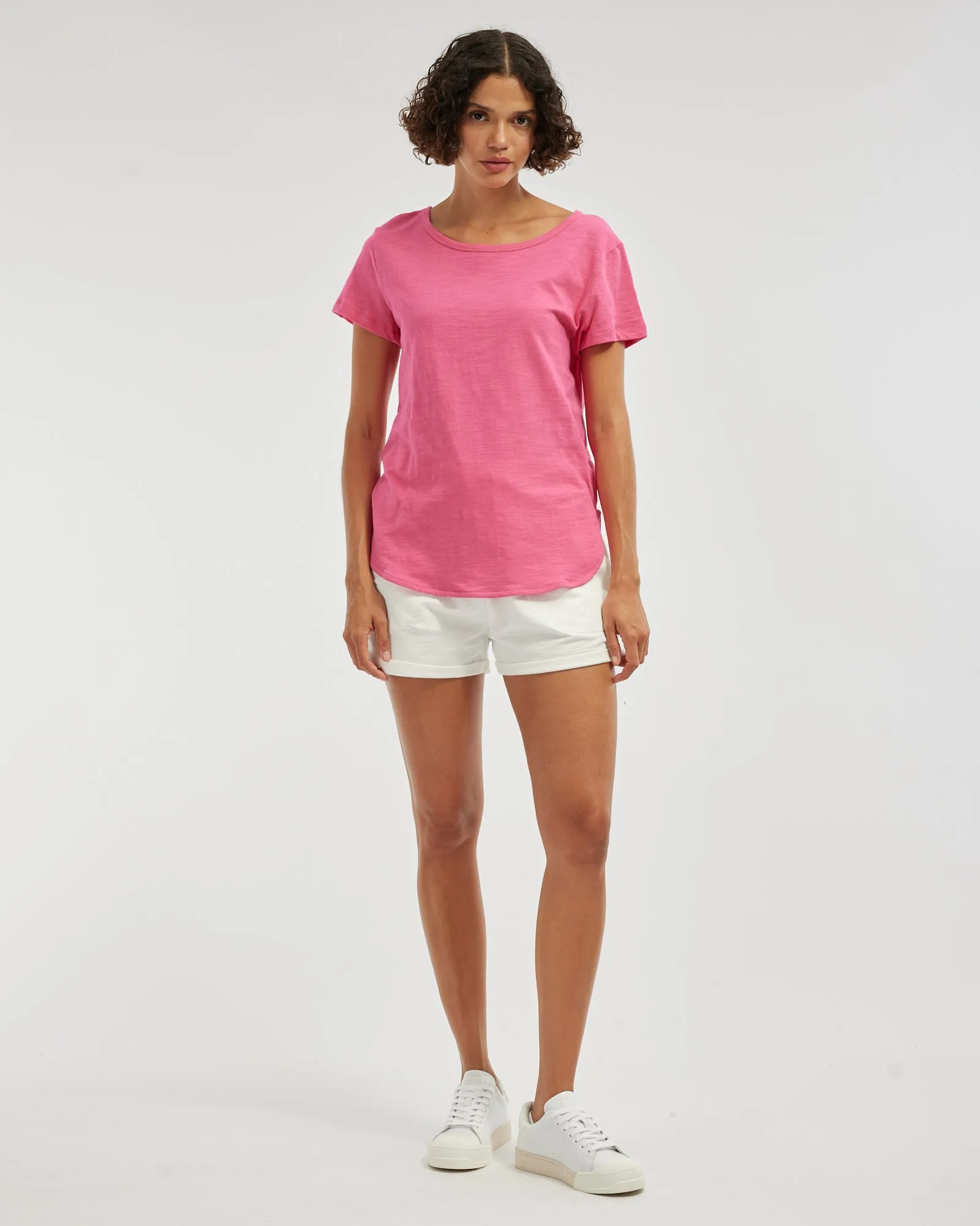 Fallon Rounded Hem Tee - Orchid