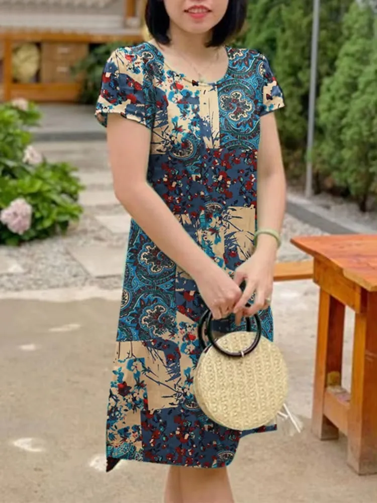 Floral Printed Mini Dress For Women