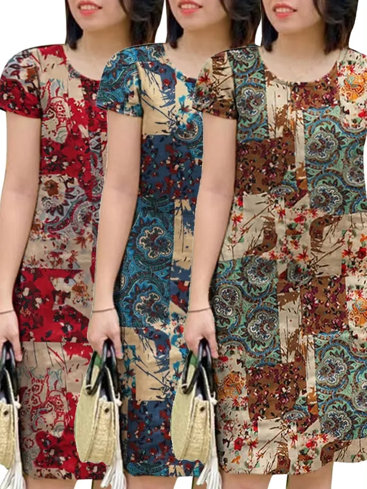 Floral Printed Mini Dress For Women