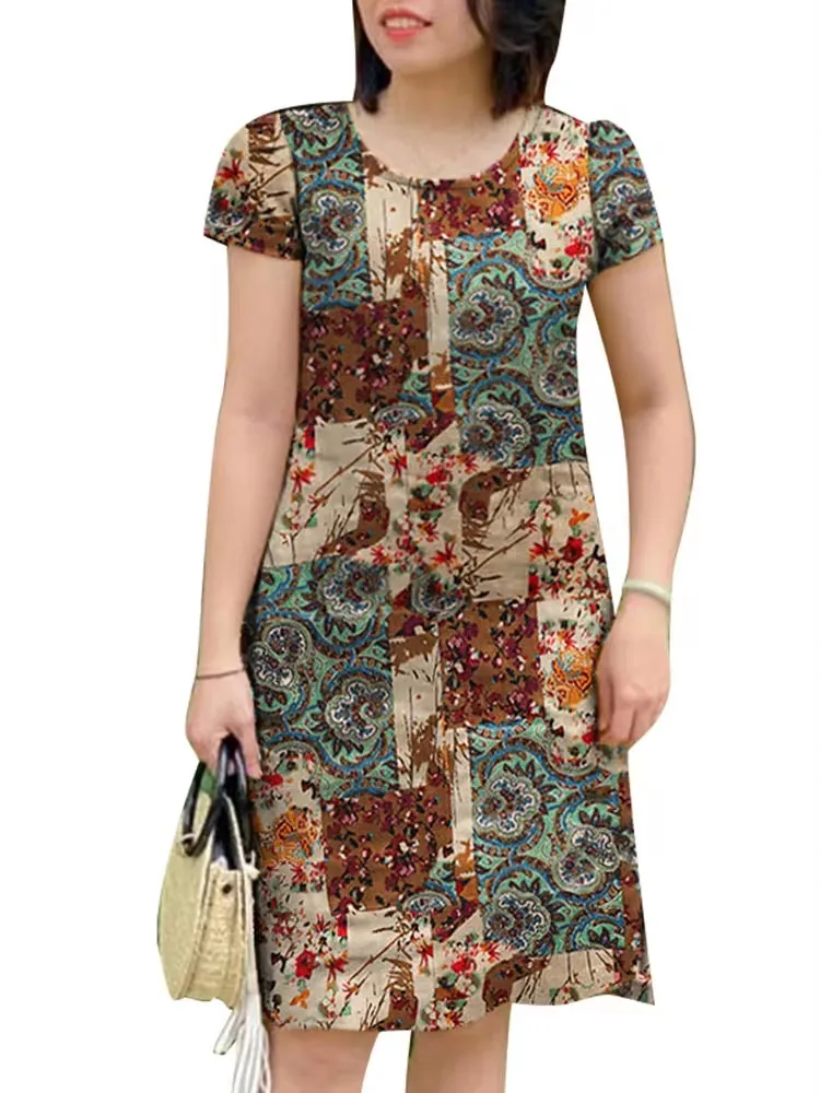 Floral Printed Mini Dress For Women