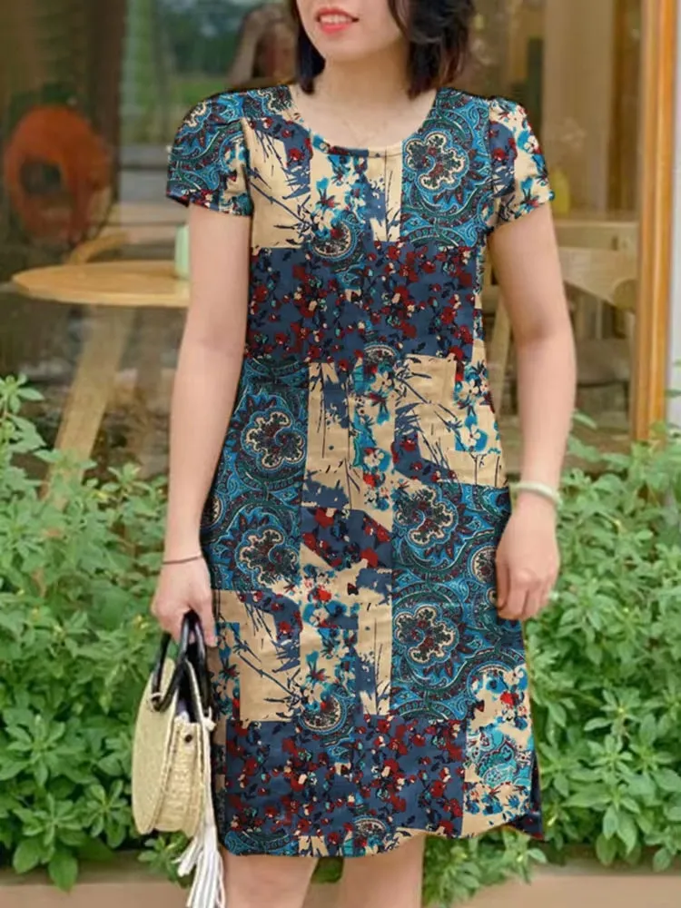 Floral Printed Mini Dress For Women