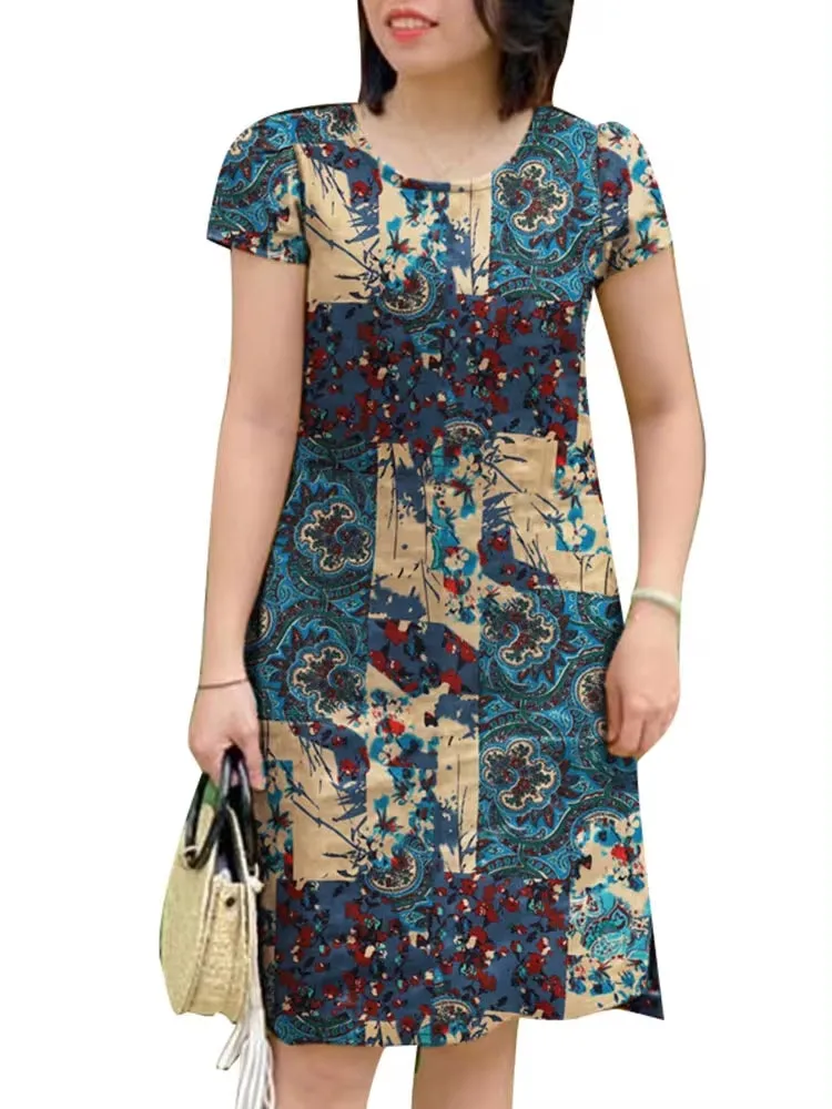 Floral Printed Mini Dress For Women