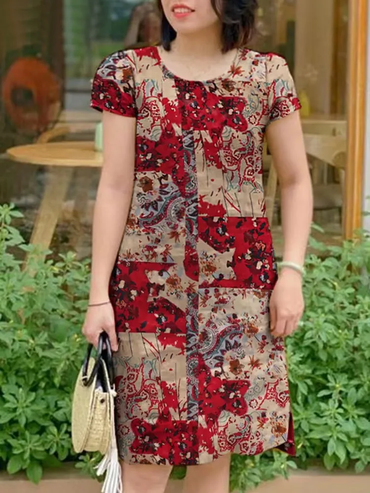 Floral Printed Mini Dress For Women