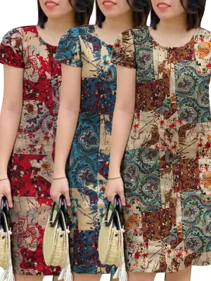Floral Printed Mini Dress For Women