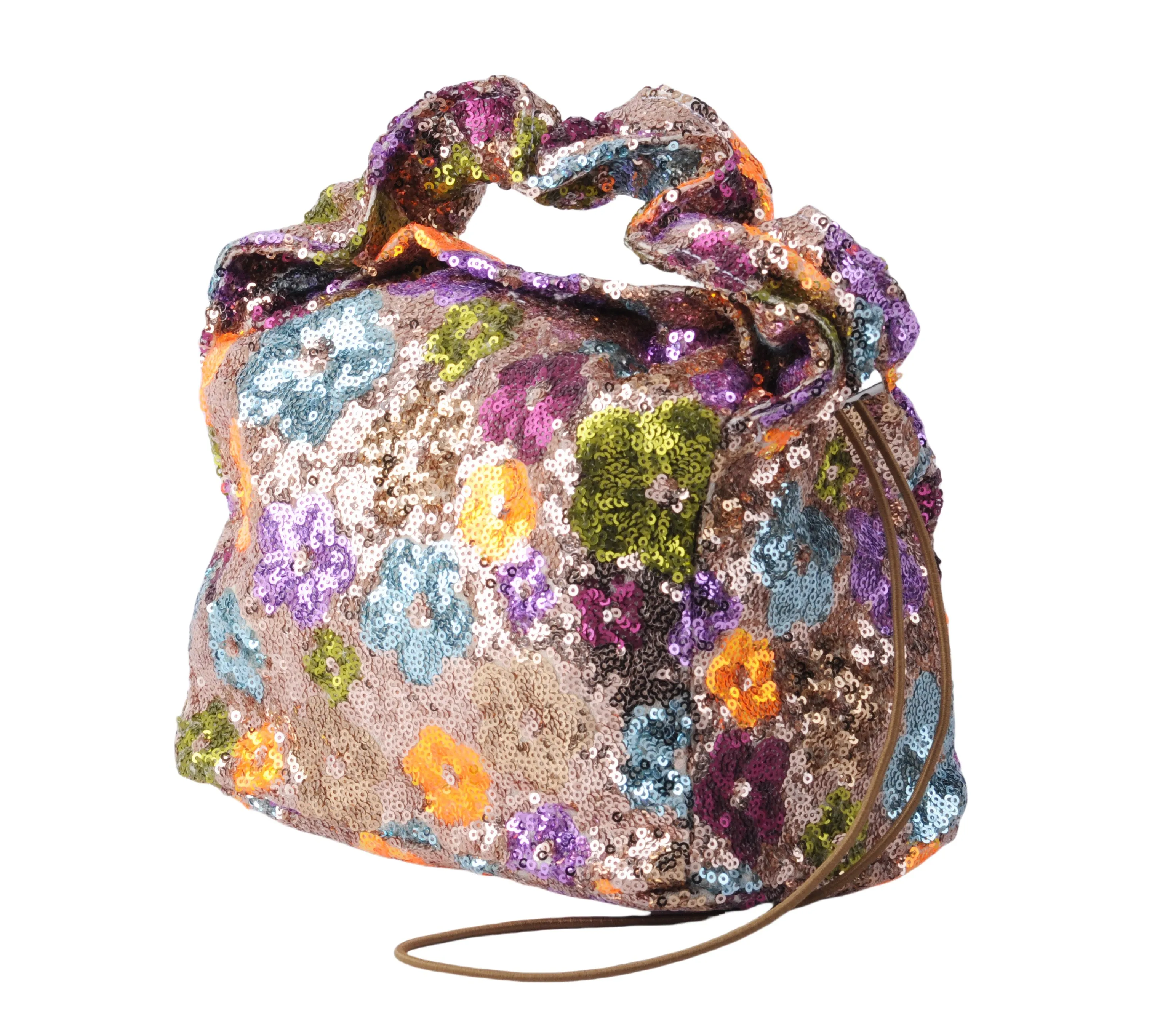 Floral Sequin Scrunch Bag