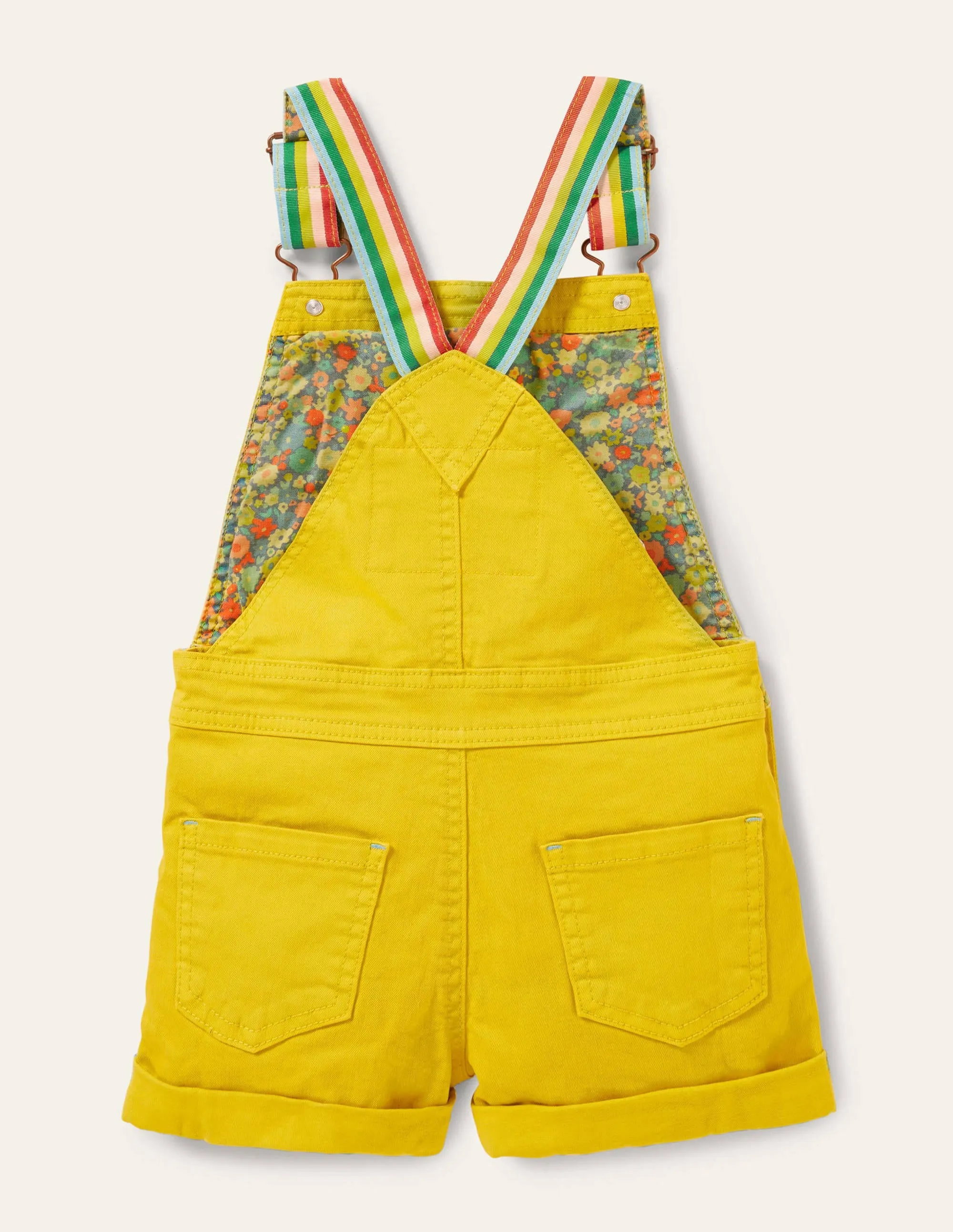 Fun Short Dungarees-Sweetcorn Yellow Flower