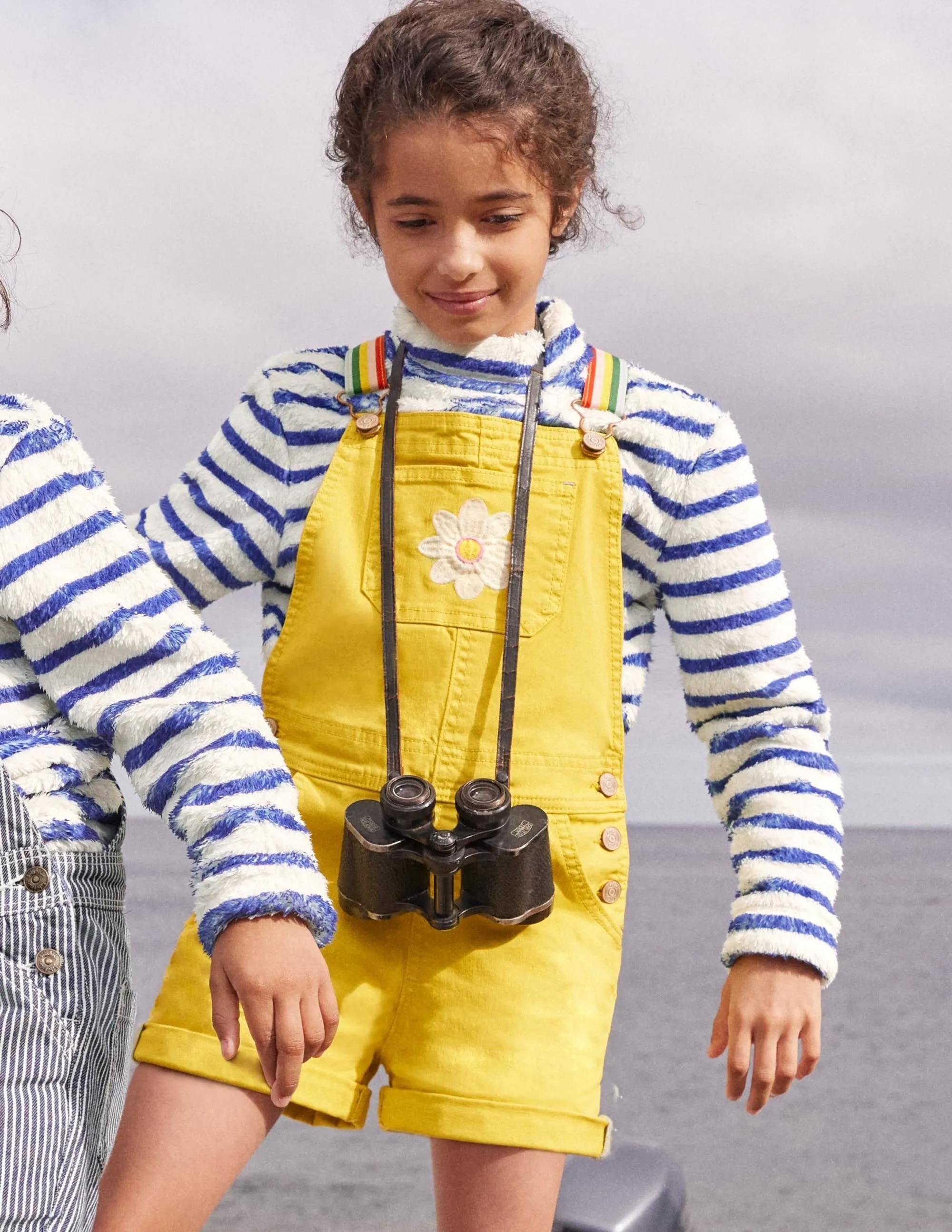 Fun Short Dungarees-Sweetcorn Yellow Flower