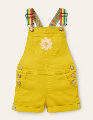 Fun Short Dungarees-Sweetcorn Yellow Flower