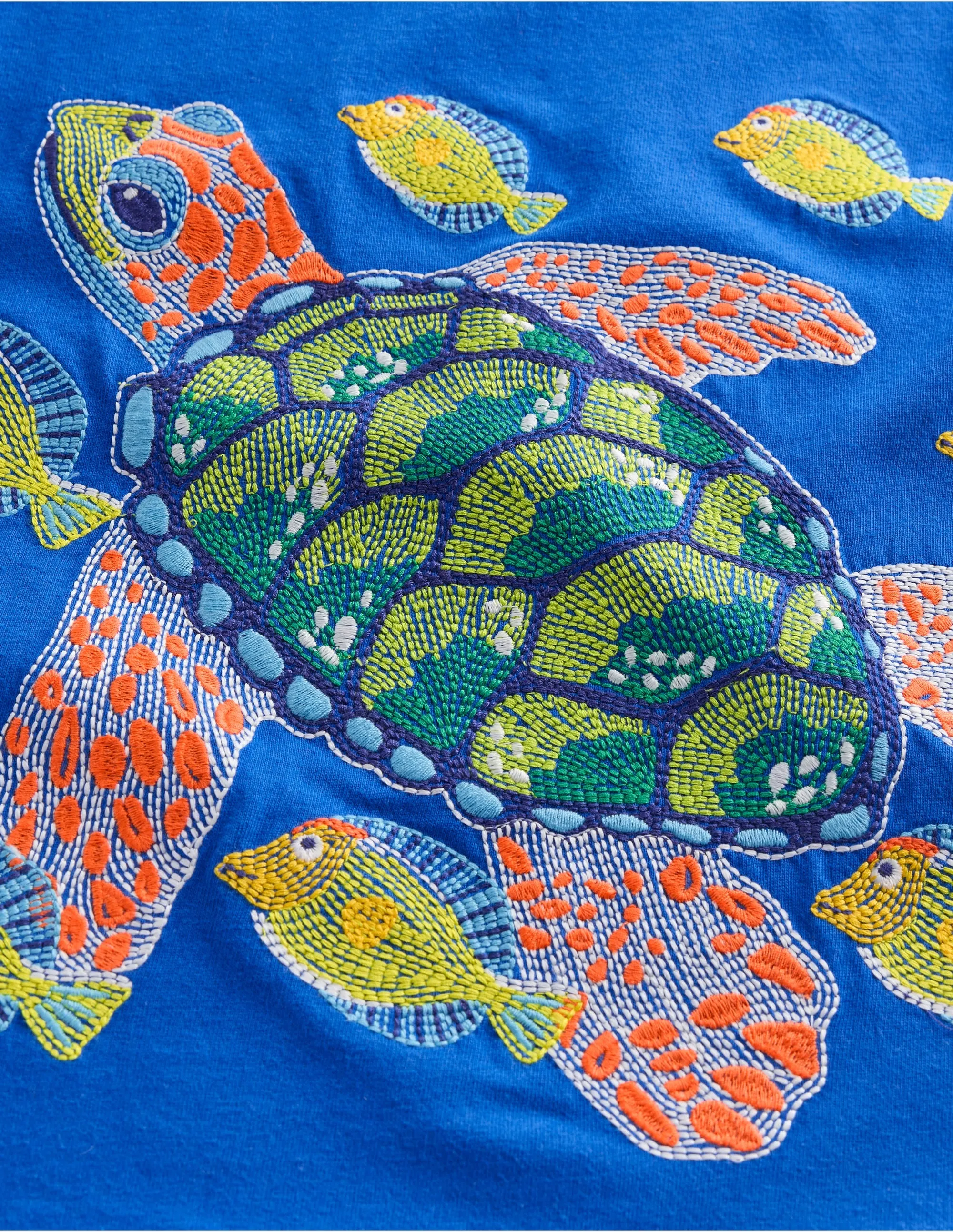 Glow Superstitch T-Shirt-Gallery Blue Turtle