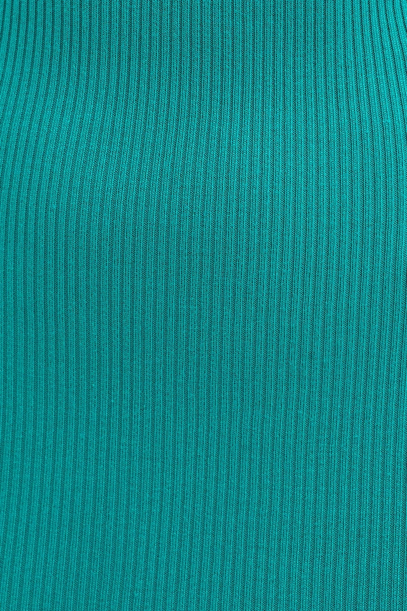 Green Racer Knit Midi Dress