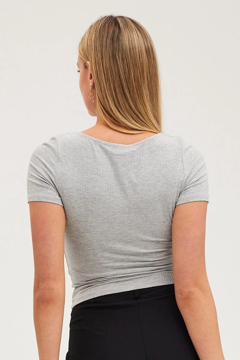 Grey Smock Top