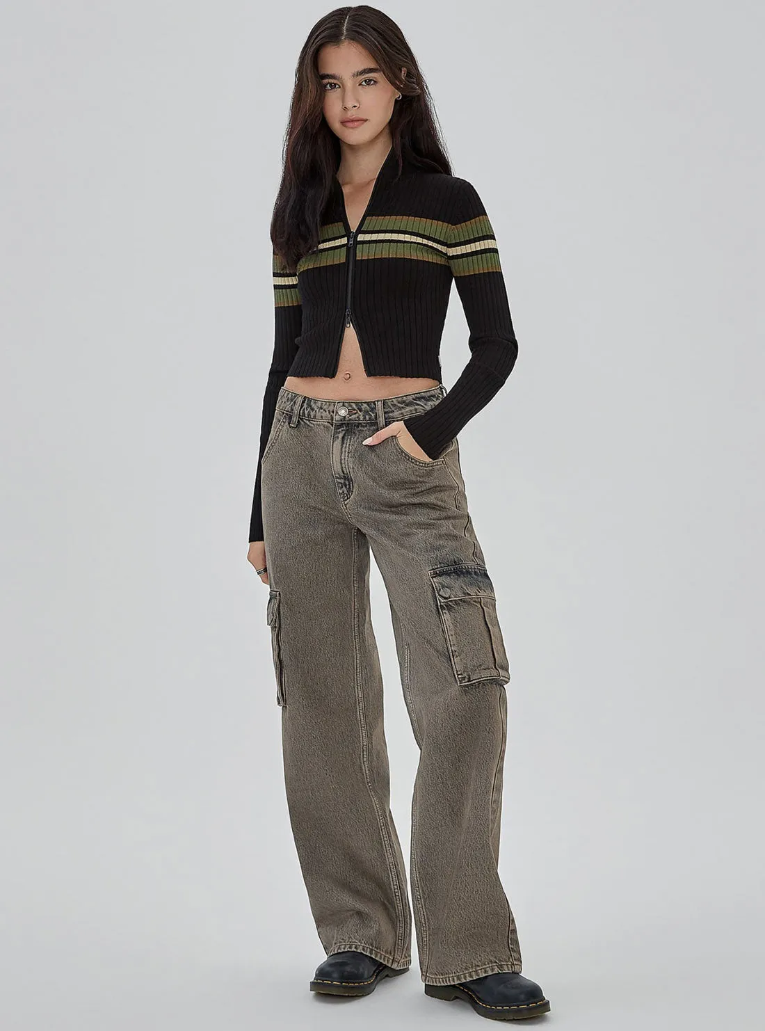 Guess Originals Black Stripe Knit Top