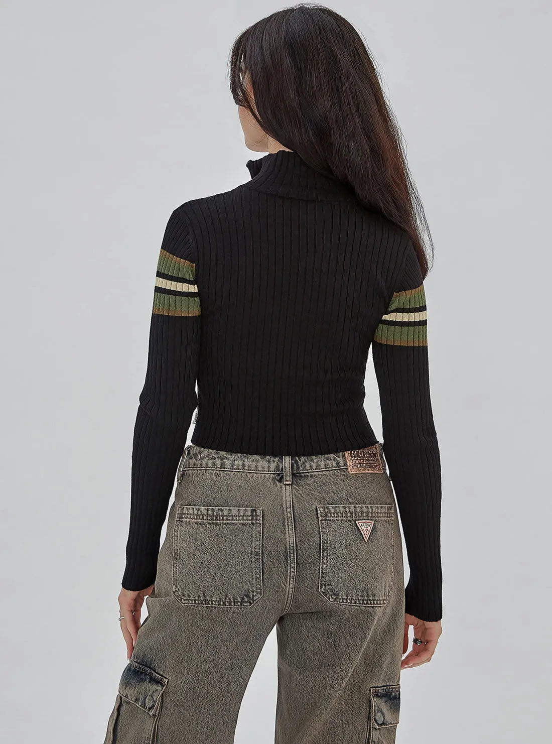 Guess Originals Black Stripe Knit Top