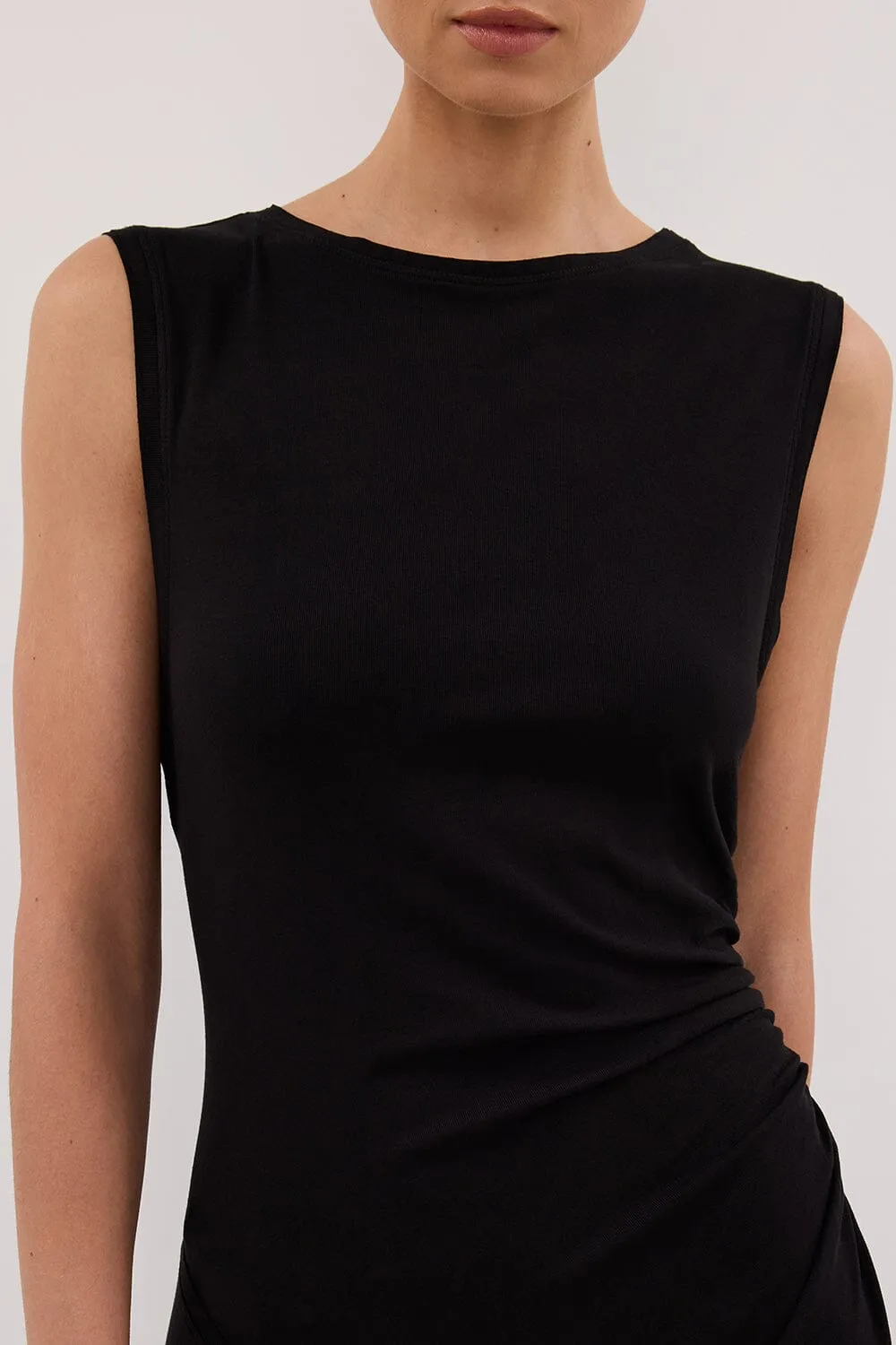 HADLEY BLACK SLEEVELESS KNIT MAXI DRESS