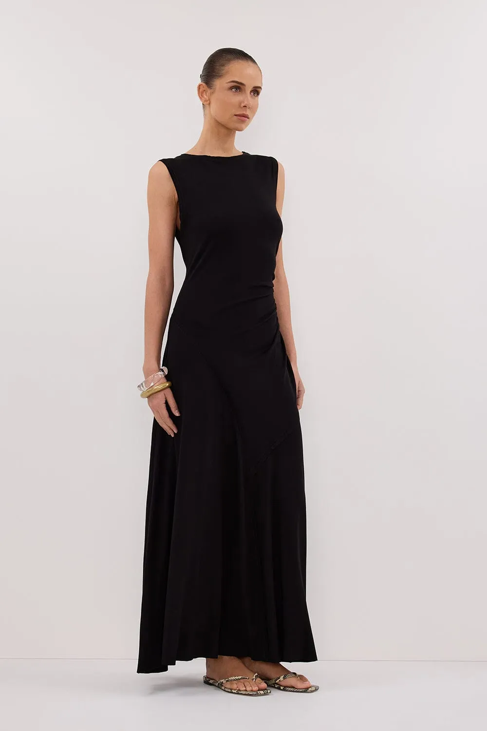 HADLEY BLACK SLEEVELESS KNIT MAXI DRESS