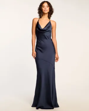 Haleigh Cowl Neck Halter Gown