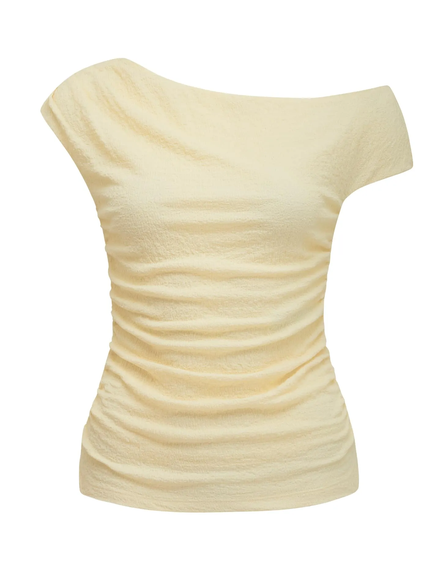 Hallie Ruched Tipped Shoulder Top