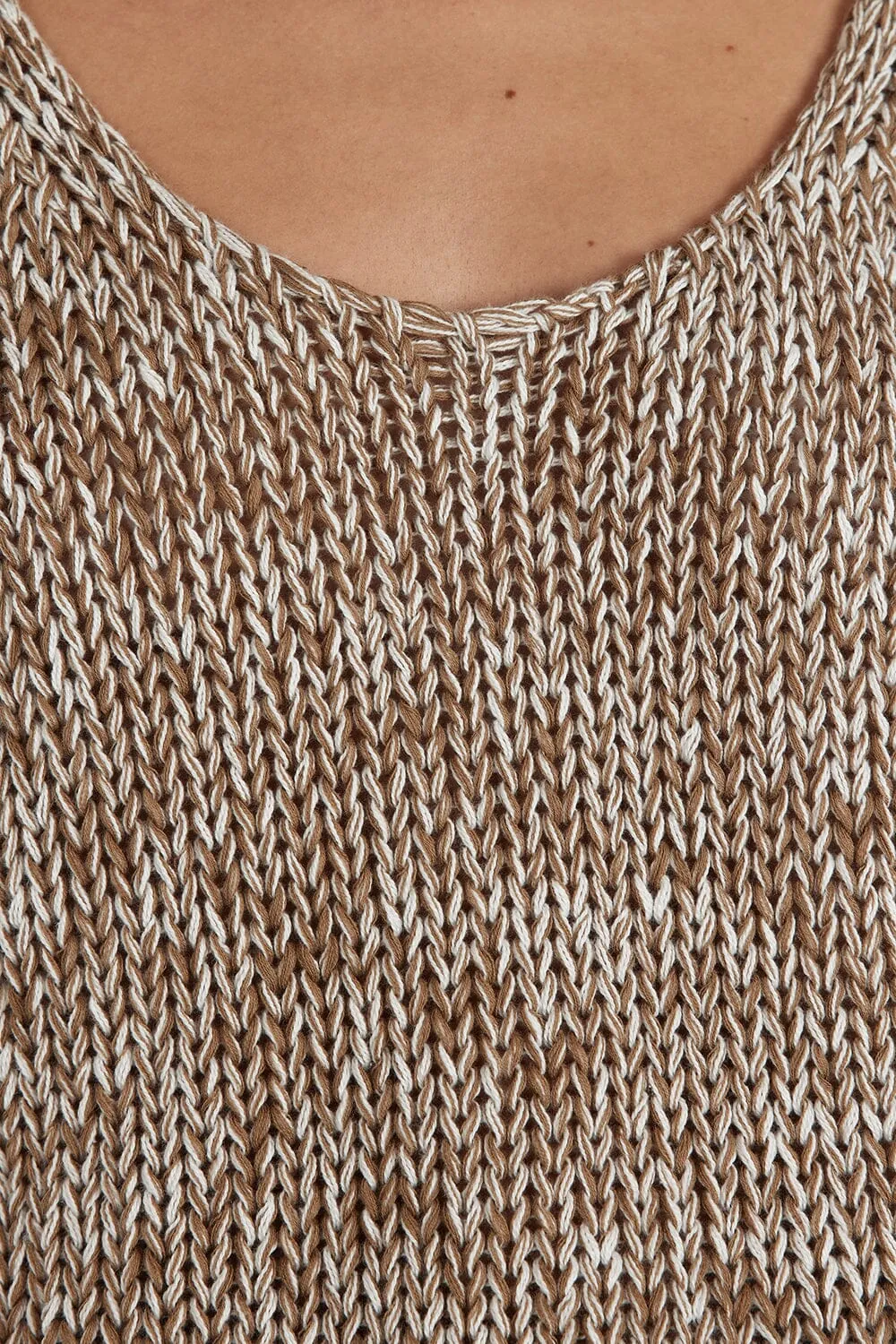 HEIDI TAN MARLE SCOOP KNIT TANK