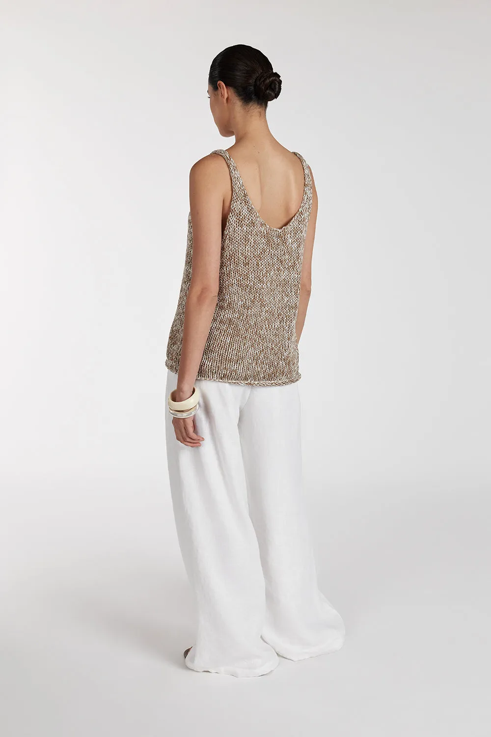 HEIDI TAN MARLE SCOOP KNIT TANK