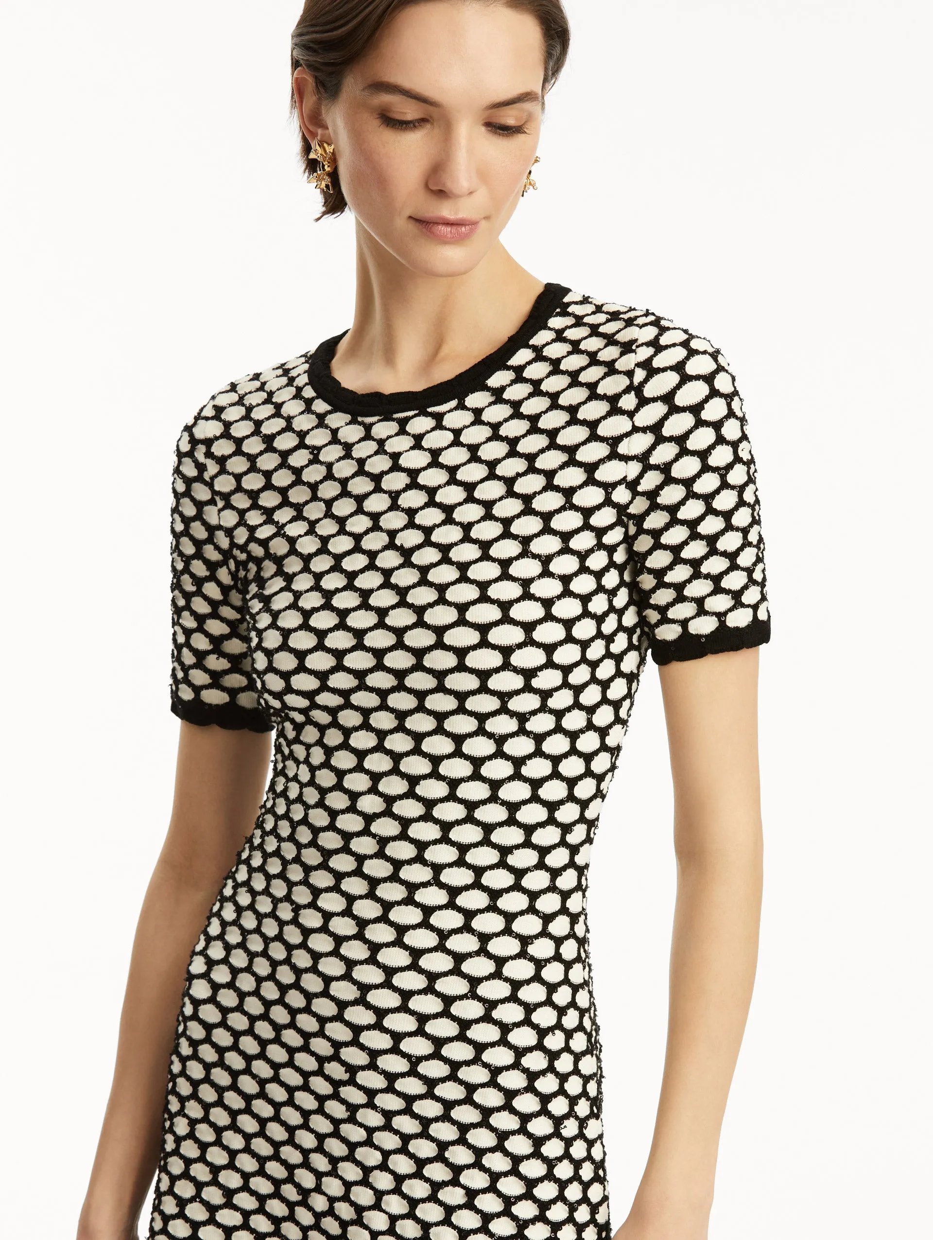 Honeycomb Sequin Knit Dress