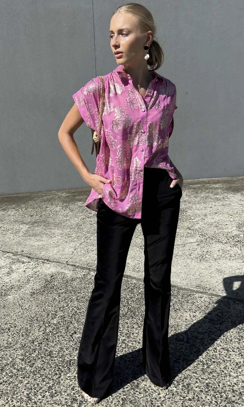 Hoss Mistique Shirt - Pink  - Gold Leaf