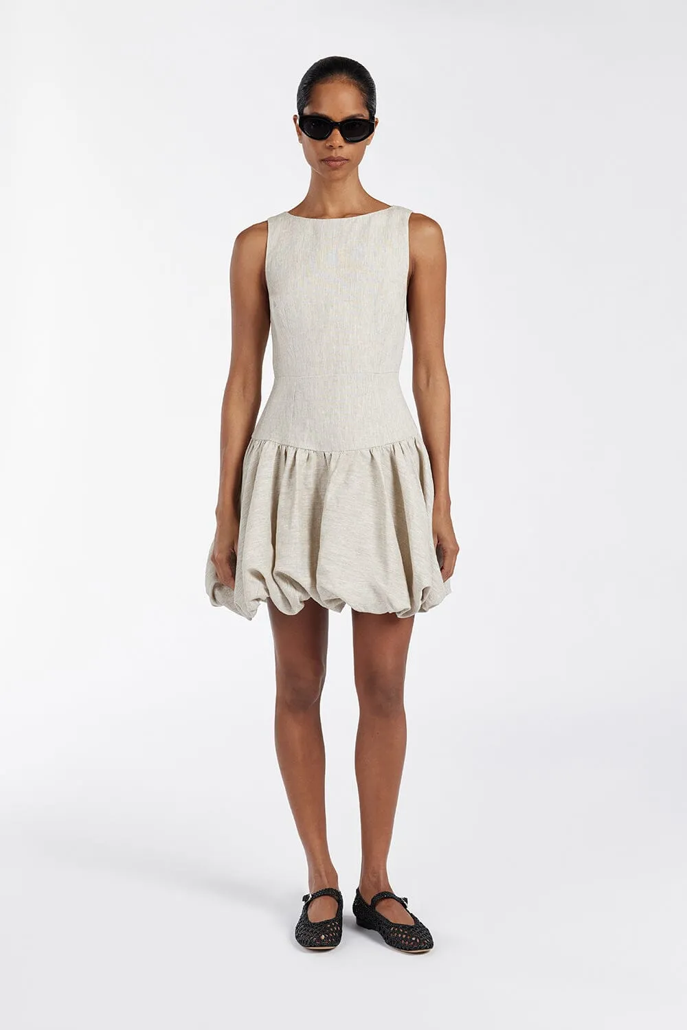 IRINA NATURAL BUBBLE MINI DRESS