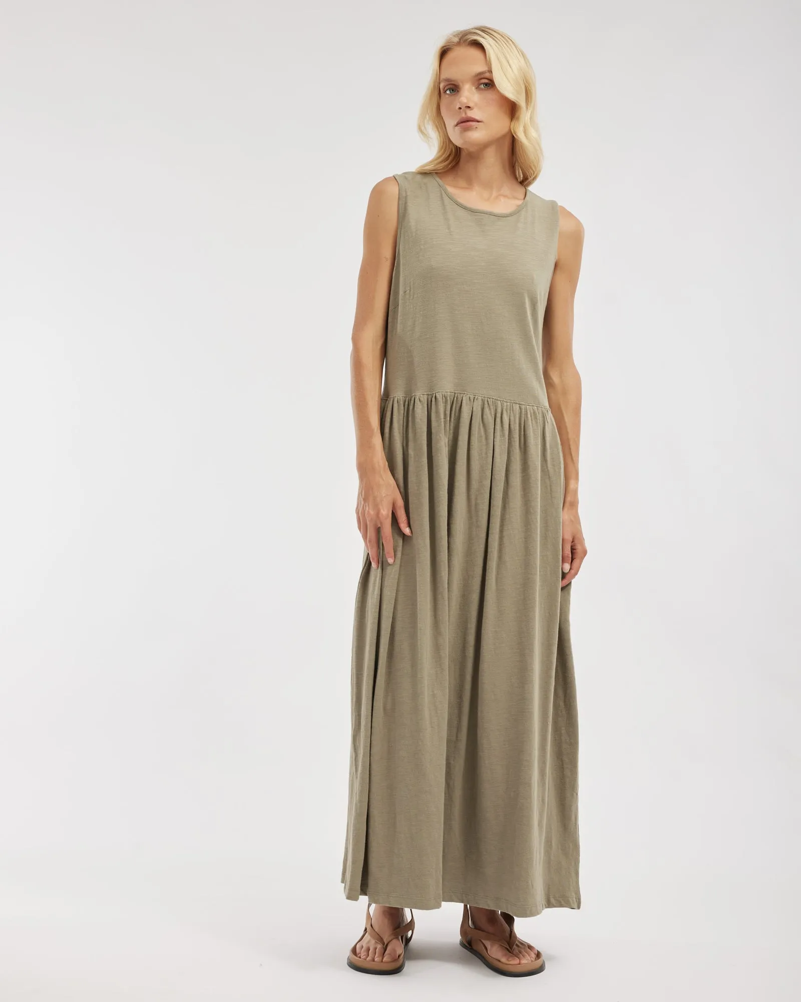 Jacki Reversible Maxi Dress - Khaki