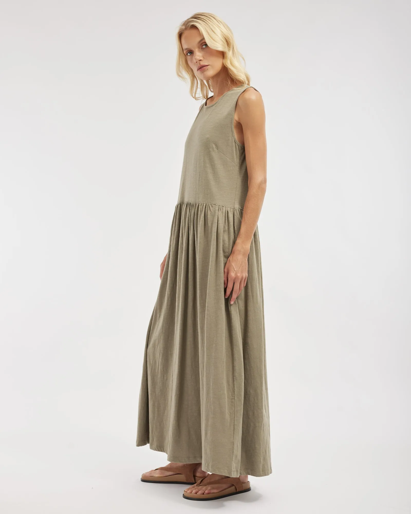 Jacki Reversible Maxi Dress - Khaki