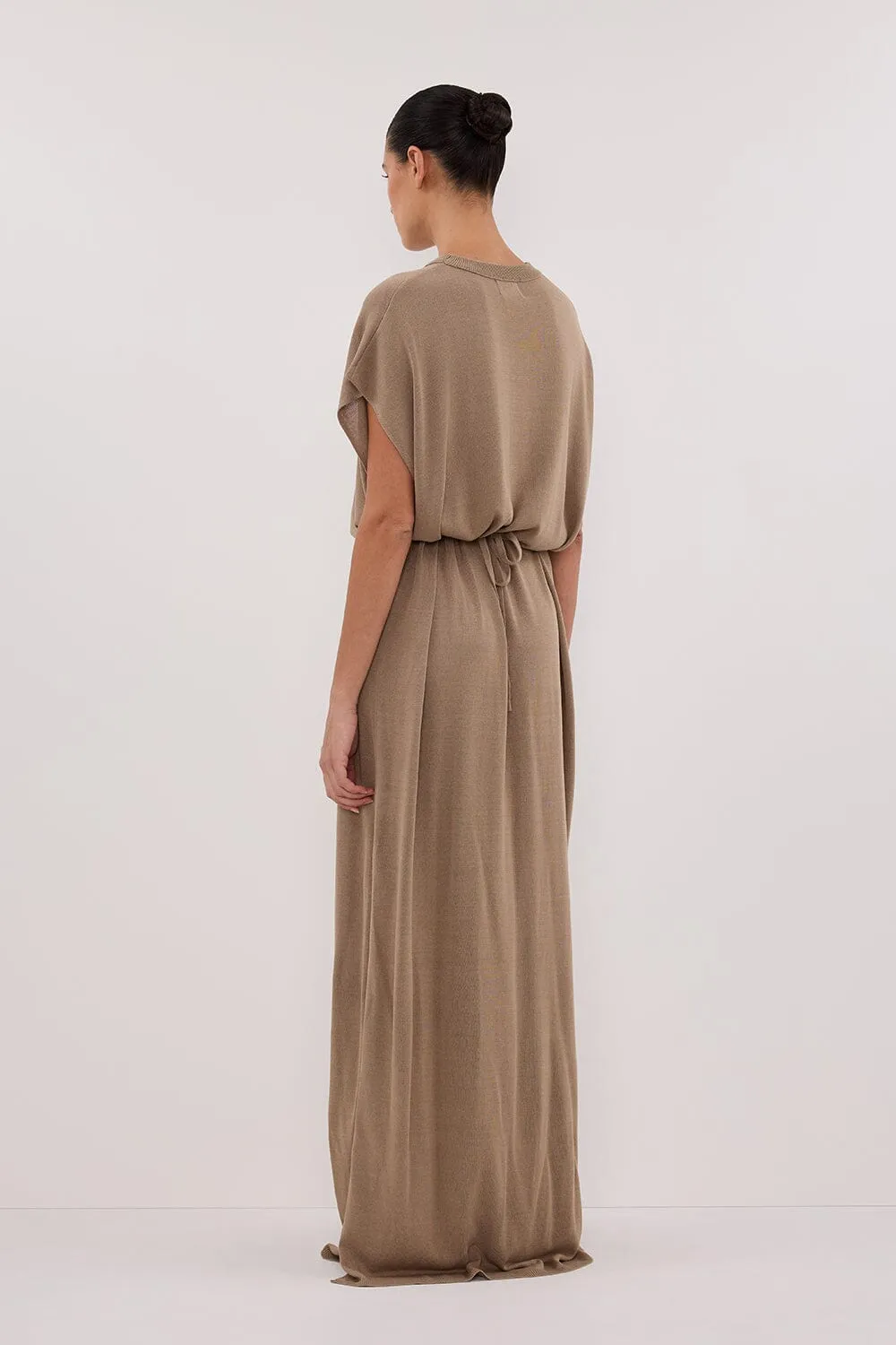 JACKI SAGE SLEEVELESS KNIT MAXI DRESS