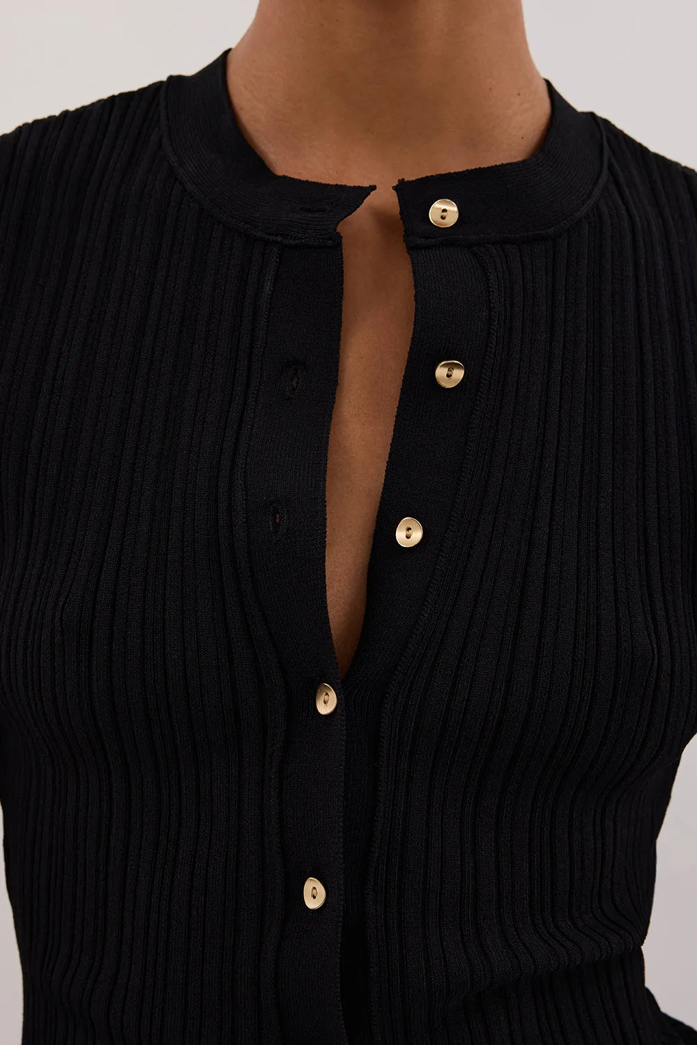 JASMINE BLACK KNIT TOP