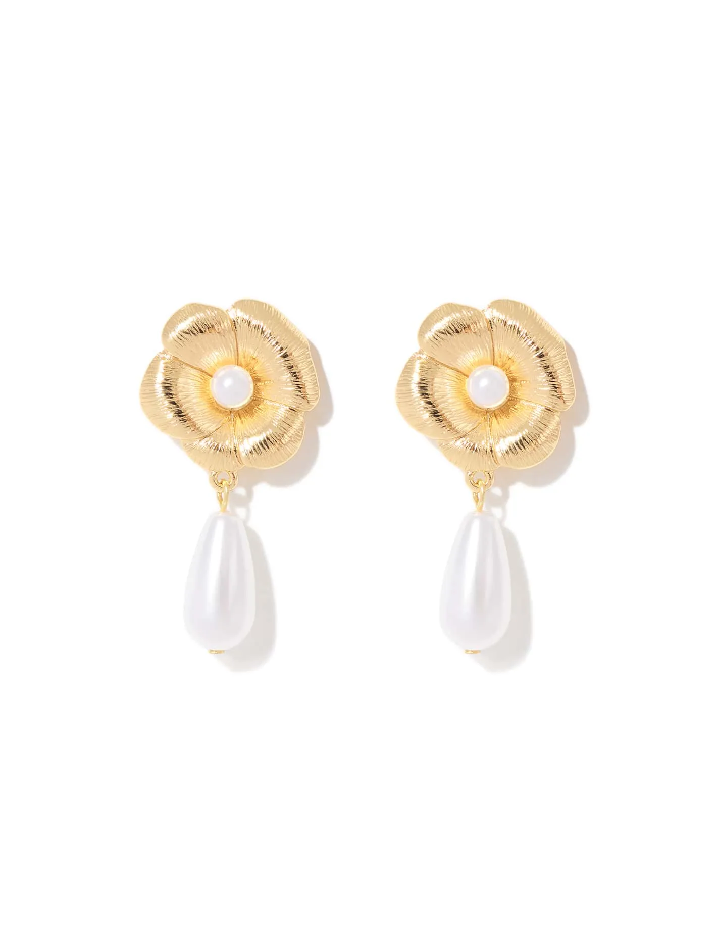 Jessica Flower Pearl Earrings