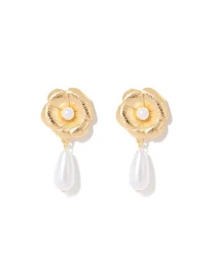 Jessica Flower Pearl Earrings